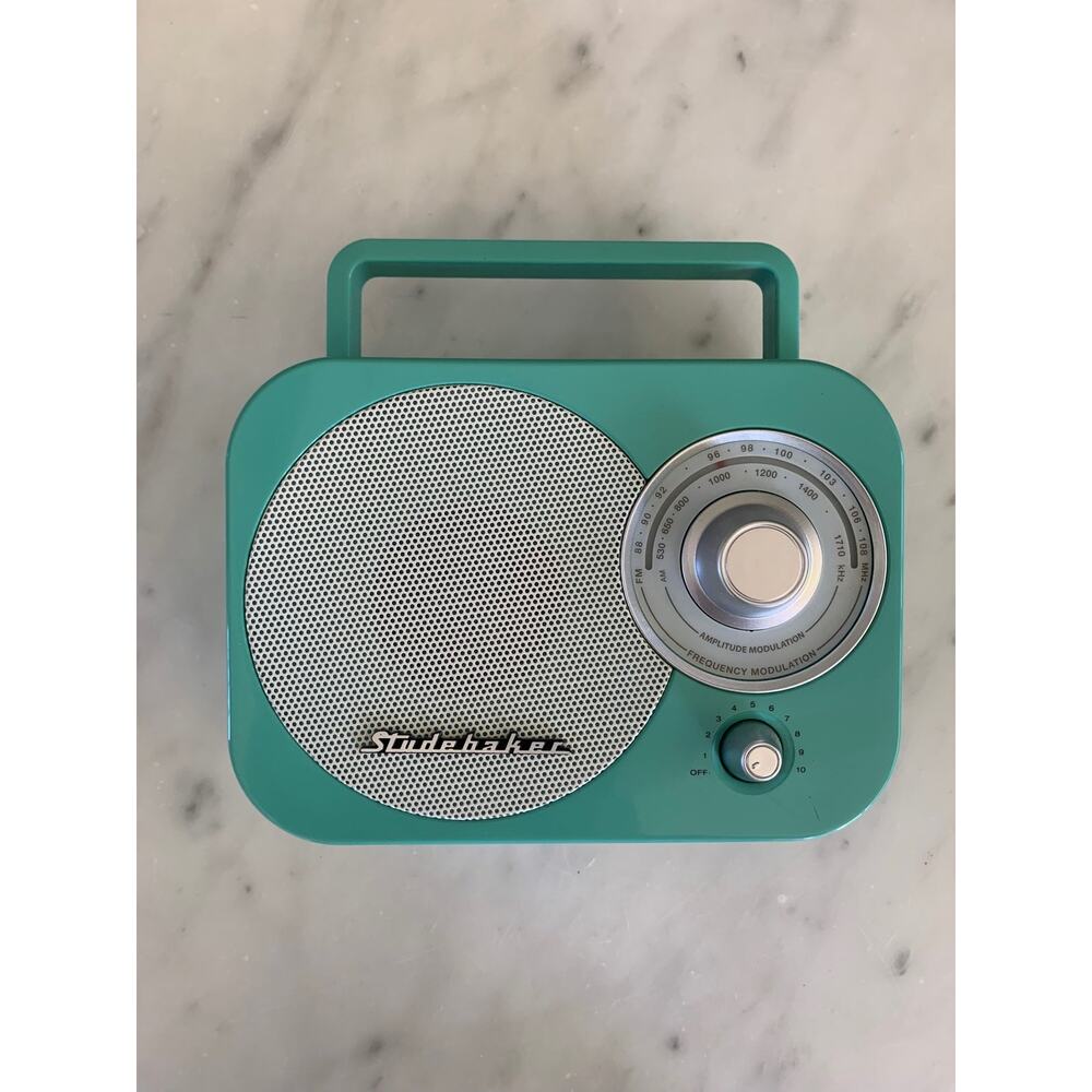 Retro Teal/SIlver SB2000TS Studebaker Radio with AUX